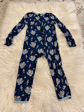 Free Birdees Space Sloth Print Zipper One-Piece Pajamas 2T